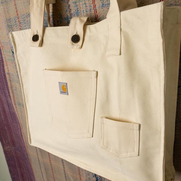 Upcycled handmade carhartt canvas tote - Picture 4 of 8